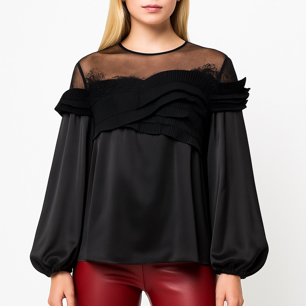 Black Silky Top The Lonnabryy